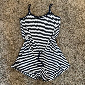 H&M Blue & White Stripped Romper